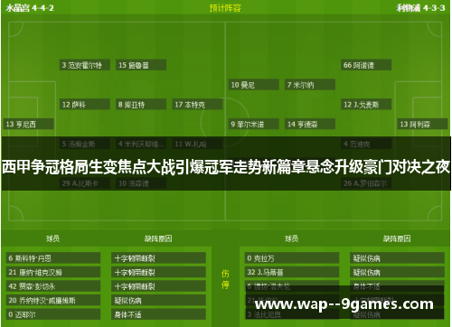 西甲争冠格局生变焦点大战引爆冠军走势新篇章悬念升级豪门对决之夜